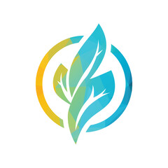 Eco Leaf Bolt Green Energy Vector Illustration