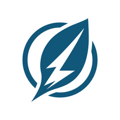Eco Leaf Bolt Green Energy Vector Illustration