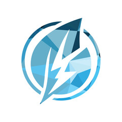 Eco Leaf Bolt Green Energy Vector Illustration