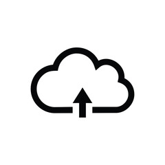 online upload sign icon. arrow rising above the clouds