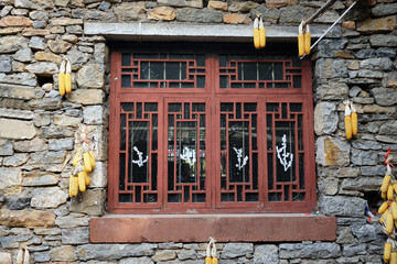 Fototapeta na wymiar Zhuquan Village, Yinan County, Linyi City, Shandong Province, is a famous traditional ancient Chinese village with a history of more than 400 years.