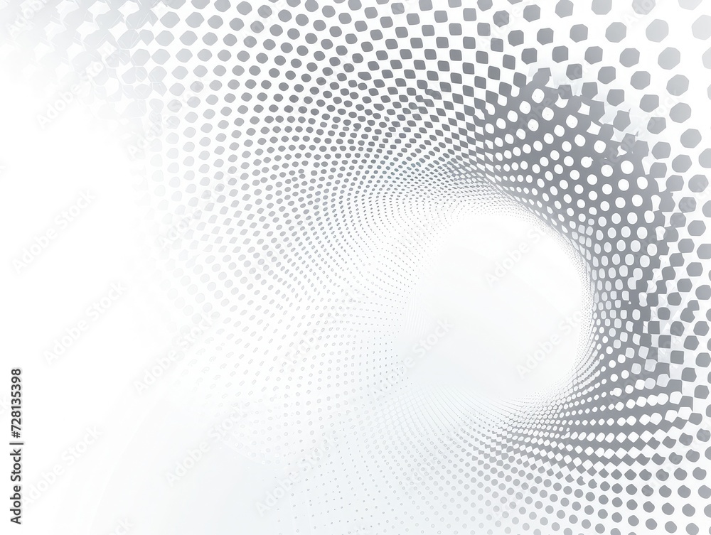 Poster abstract white and gray color geometric round shape background concept. halftone dots design backgro