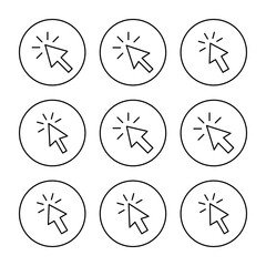 Click icon set vector. pointer arrow sign and symbol. cursor icon