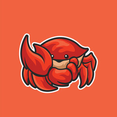 Crab mascot character cartoon vector icon illustration