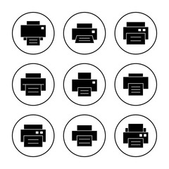 Print icon set vector. printer sign and symbol