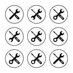 Repair tools icon set vector. tool sign and symbol. setting icon. Wrench and screwdriver. Service