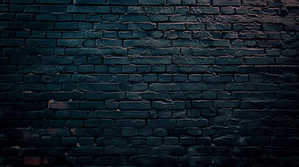 A brick wall with a gradient of dark blue and black hues