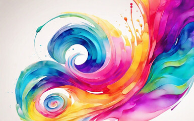 Colorful watercolor motion and swirl abstract background
