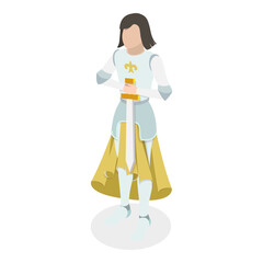 3D Isometric Flat  Set of Historical People. Item 4