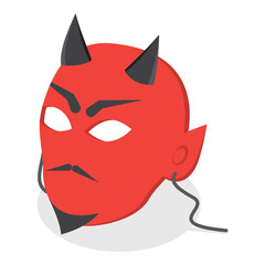 3D Isometric Flat  Set of Halloween Face Masks. Item 4