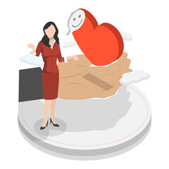 3D Isometric Flat  Illustration of Types Of Business. Item 2