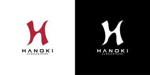 initial letter H logo type with Japanese and Chinese style design for company and business logos
