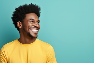 Man adult guy black afro face smile background young portrait person happy expression male