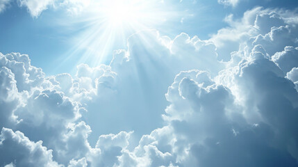 A ray of divine light shining through a cloud representing the enlightening and protective presence of angels.
