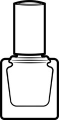 Nail Polish Bottle Outline Vector Illustration
