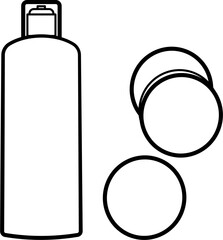 Makeup Remover Outline Vector Illustration