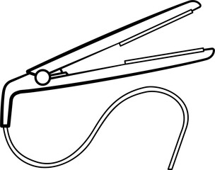 Curling Iron Outline Vector Illustration