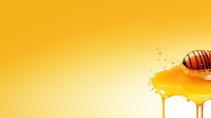 honey dripping from a honey dipper - obrazy, fototapety, plakaty