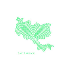 Bad Lausick Map - World Map International vector template. German region silhouette vector illustration