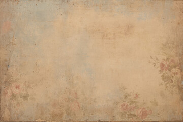 Antique Old Paper Texture with Elegant Roses - Perfect for Junk Journals, Scrapbooking, and Vintage Creative Projects