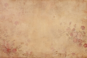 Antique Old Paper Texture with Elegant Roses - Perfect for Junk Journals, Scrapbooking, and Vintage Creative Projects