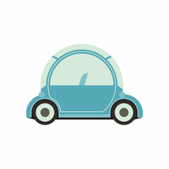 Smart concept and design of future moving. Electric vehicle with tiny and futuristic shape. Vector illustration of transportation.