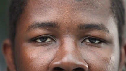 close-up of the face of a smiling African American man