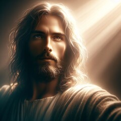 Jesus Christ Portrait God Love You. 