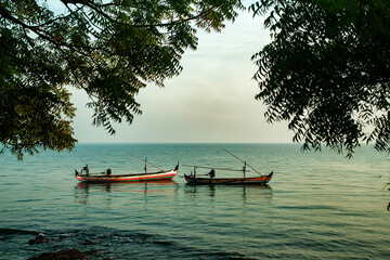 Two Fishing Boat in Beautiful Nature