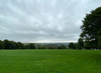 Heavy rain clouds, over the fields and hills in, Queensbury, Yorkshire, UK