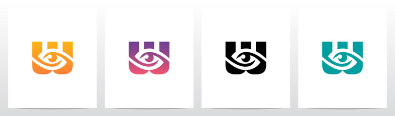 Watching Eye On Letter Logo Design W