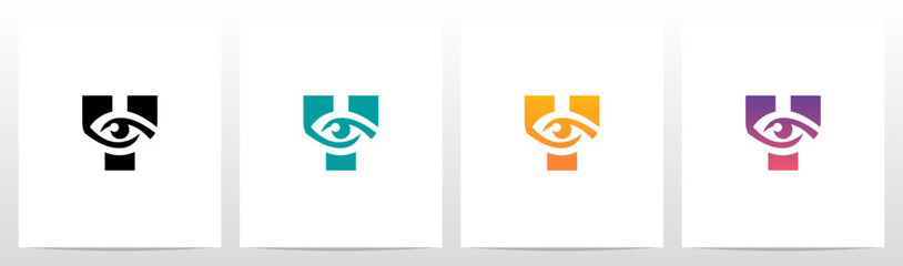 Watching Eye On Letter Logo Design Y