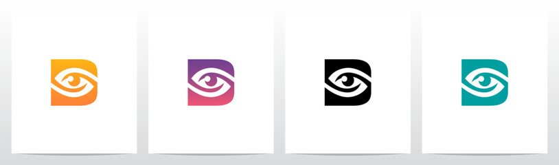 Watching Eye On Letter Logo Design D