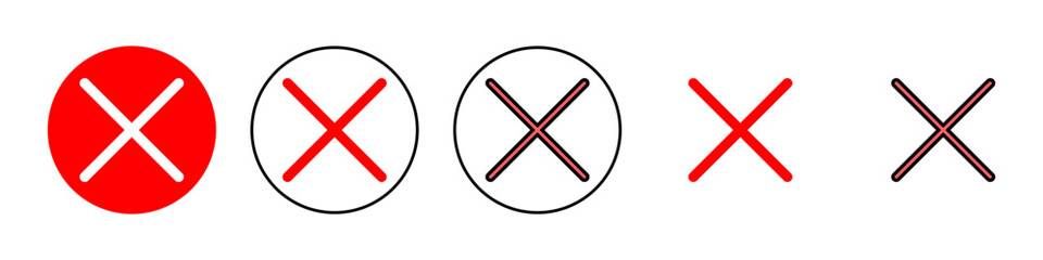 Close icon set illustration. Delete sign and symbol. cross sign