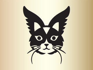 Angel Cat Logo Design Template. Cat Logo Design Icon Symbol Vector