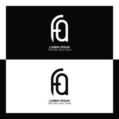 FQ initial letter logo. Alphabet F and Q pattern design monogram