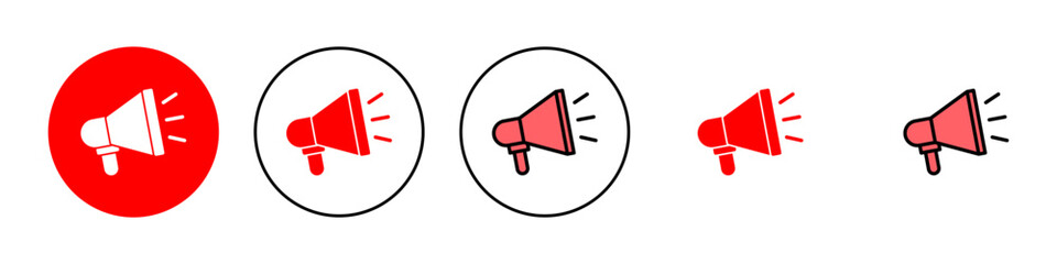 Megaphone icon set illustration. Loudspeaker sign and symbol