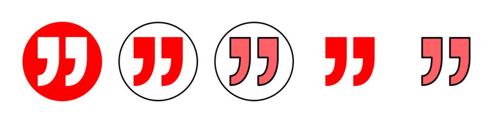 Quote icon set illustration. Quotation mark sign and symbol