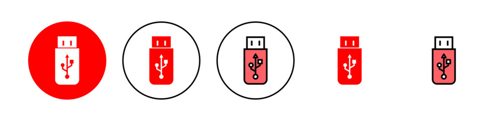 Usb icon set illustration. Flash disk sign and symbol. flash drive sign.