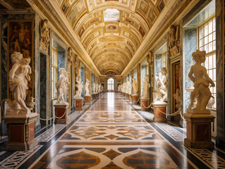 A stunning view of the Vatican Museums in Vatican City, showcasing their extensive art collection. - obrazy, fototapety, plakaty