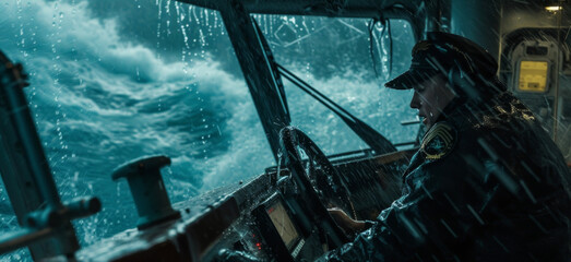 In the midst of a storm the Second Officer relies on their training and experience to navigate the ship to safety.