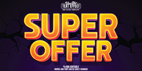 Super offer editable text effect, customizable discount and sale 3D font style