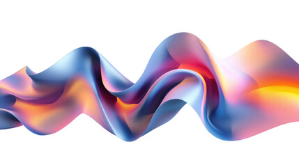 3d abstract gradient geometric shape isolated on transparent background, futuristic design.