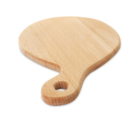 One wooden cutting board isolated on white