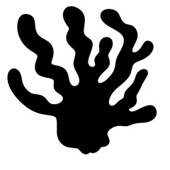 a black silhouette of a coral reef