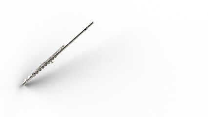Flute フルート 金 銀 影付き 透過影 半透明影 透過PNG 3D CG Rendering Images © kx59