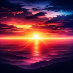 Fototapeta premium sunset over the ocean