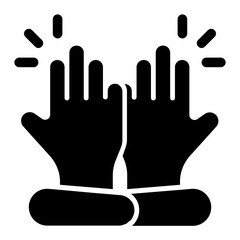 Highfive Vector Icon Illustration in Glyph Style, Suitable for Web & Apps, Presentation, or Social Media