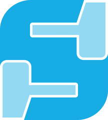 S Letter Logo. Blue Color. - Vector