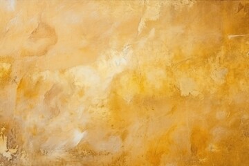 Golden grunge texture. Old textured wall painted with gold color. Yellow glitter background....